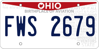 OH license plate FWS2679