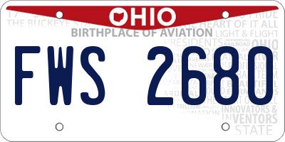 OH license plate FWS2680