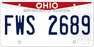 OH license plate FWS2689