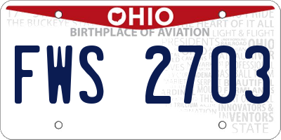 OH license plate FWS2703