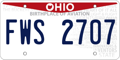 OH license plate FWS2707