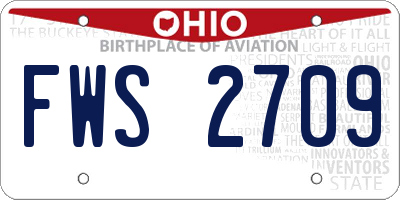 OH license plate FWS2709