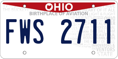 OH license plate FWS2711