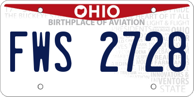 OH license plate FWS2728