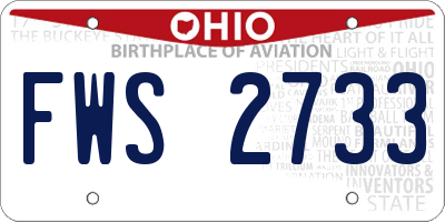 OH license plate FWS2733