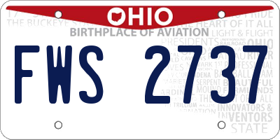 OH license plate FWS2737