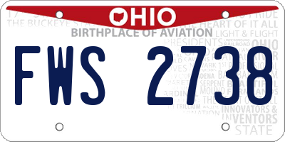OH license plate FWS2738
