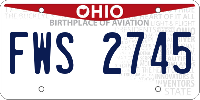OH license plate FWS2745