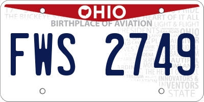 OH license plate FWS2749