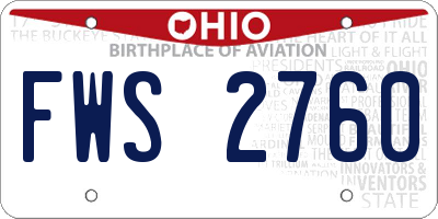 OH license plate FWS2760