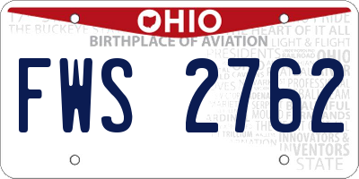 OH license plate FWS2762