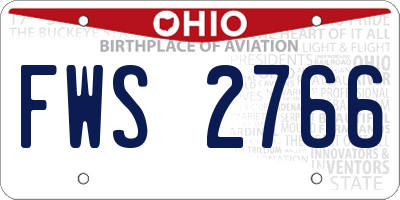 OH license plate FWS2766