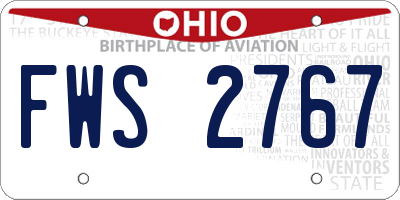 OH license plate FWS2767