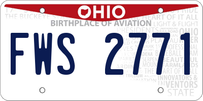 OH license plate FWS2771