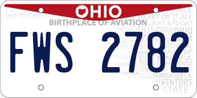 OH license plate FWS2782