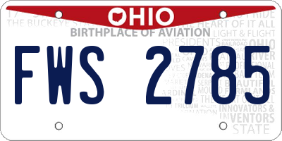 OH license plate FWS2785