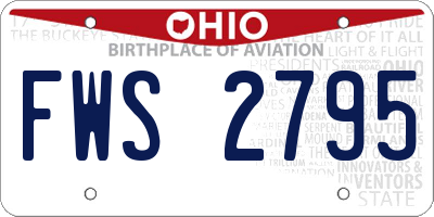 OH license plate FWS2795