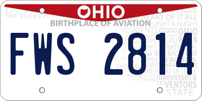 OH license plate FWS2814