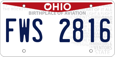 OH license plate FWS2816