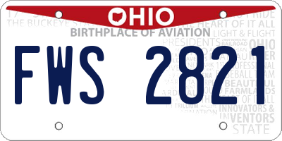 OH license plate FWS2821