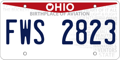 OH license plate FWS2823