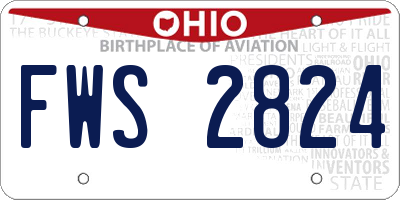 OH license plate FWS2824