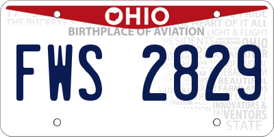OH license plate FWS2829