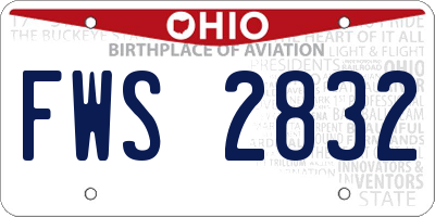 OH license plate FWS2832