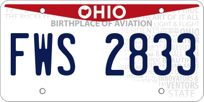 OH license plate FWS2833