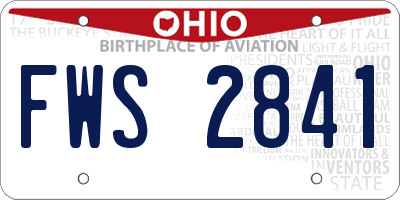 OH license plate FWS2841