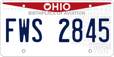 OH license plate FWS2845