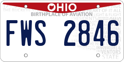 OH license plate FWS2846