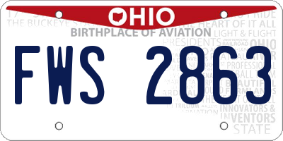 OH license plate FWS2863