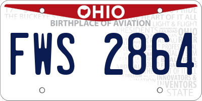 OH license plate FWS2864