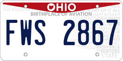OH license plate FWS2867