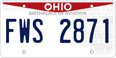 OH license plate FWS2871