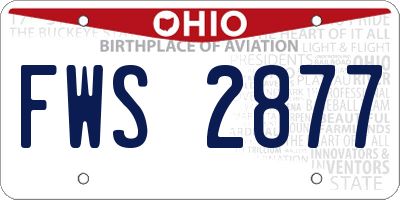 OH license plate FWS2877