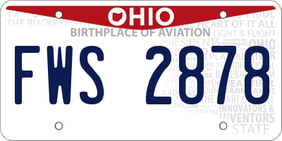 OH license plate FWS2878