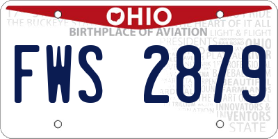 OH license plate FWS2879