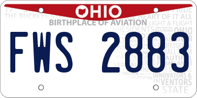 OH license plate FWS2883