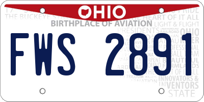 OH license plate FWS2891