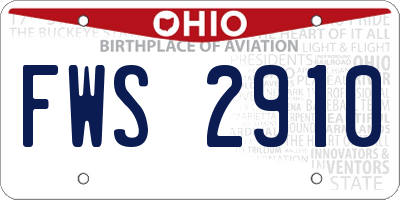 OH license plate FWS2910
