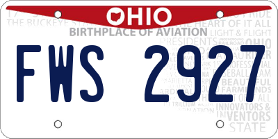 OH license plate FWS2927