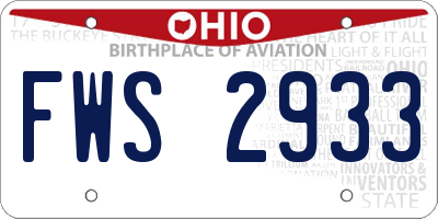 OH license plate FWS2933