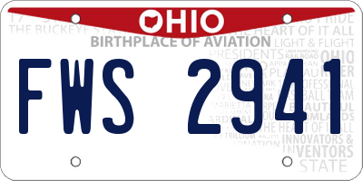 OH license plate FWS2941