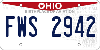 OH license plate FWS2942
