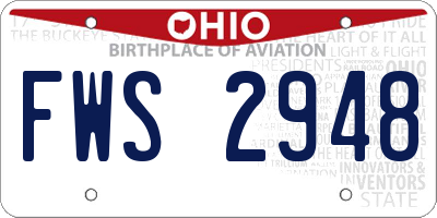 OH license plate FWS2948