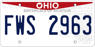 OH license plate FWS2963