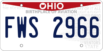 OH license plate FWS2966