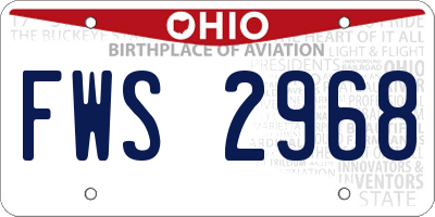 OH license plate FWS2968